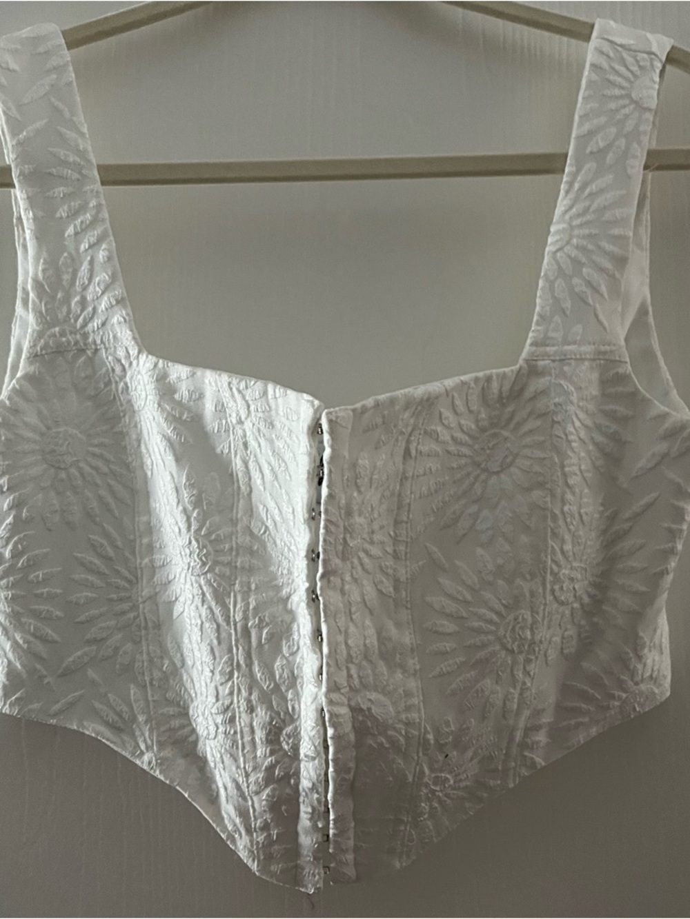 Princess Polly White Embroidered Corset Top
